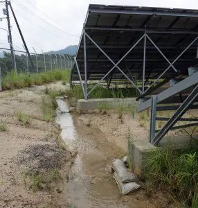 浸食が続いて川のように